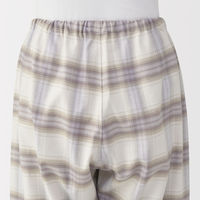 無印良品 レディース 婦人 脇に縫い目のない フランネル長袖パジャマ 婦人Ｌ ラベンダーチェック 良品計画