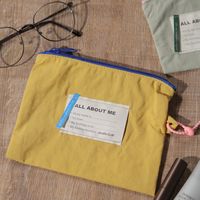 化粧ポーチ LABELフラットポーチＭ イエロー studio CLIP