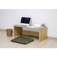 【軒先渡し】友澤木工 テレワークデスク ロー 幅900×奥行415×高さ350mm ナチュラル DE-08 NA 1台（直送品）