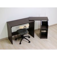 【軒先渡し】友澤木工 システムテレワークデスク ハイ 幅1160×奥行415×高さ720mm ダークブラウン DE-10+11 DBR 1台（直送品）