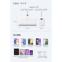 モバイルバッテリー 5000mAh 直挿し USB-C端子一体型 ホワイト EC-C28LWH エレコム 1個（直送品）