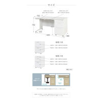 ネットフォース ナッツ 片袖机 2段袖 鍵付 幅1400×奥行700mm LKD-147-AW-NG-DBR-2 1台（直送品）