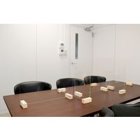 友澤木工 飛沫防止パーテーション L 幅607×奥行110×高さ470mm クリア(透明) 1台（直送品）