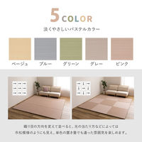 【玄関渡し】 萩原 水拭きできる　い草風置き畳　おぼろ　同色9枚組 グリーン 82×82×2.5cm（直送品）