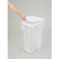 新輝合成 ゴミ箱 45L 袋を交換しやすいポリ袋ホルダー ホワイト 473258 1個