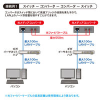 サンワサプライ  光メディアコンバータ（ギガビット対応・ブリッジ・マルチモード） LAN-EC212CB（直送品）