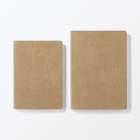 無印良品 スエード調月曜始まりマンスリー ウィークリースケジュール帳 ２０２５年１２月 Ａ５ ベージュ 良品計画