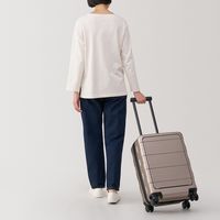 無印良品 バーを自由に調節できる フロントオープンキャリーケース ３２Ｌ ベージュ タテ５４×ヨコ３７×マチ２４ｃｍ 良品計画