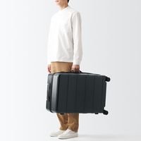 無印良品 バーを自由に調節できる ハードキャリーケース ７５Ｌ 黒 タテ７１．５×ヨコ４６×マチ２６ｃｍ 良品計画