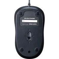 有線マウス　静音　3ボタン　中型サイズ　ブルーLED　MA-BLC194SBK　サンワサプライ　1個（直送品）
