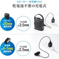 拡声器　ワイヤレスマイク　メガホン　スピーカーマイク　ポータブル型　ハンズフリー　MM-SPAMP12　サンワサプライ　1個