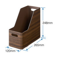 キングジム スタッキングユニットボックスSロング キーニ 木目調 ブラウン KW1012Lフラ 3個