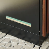 MOJYU レンツォ 宅配ボックス ブラック/ウォールナット木目 1台（直送品）