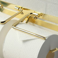 MOJYU 真鍮トイレットペーパーホルダー エリエット ダブル ゴールド PH-032 1台（直送品）