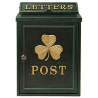 MOJYU クローバー 鋳物壁掛けポスト グリーン 1台（直送品）