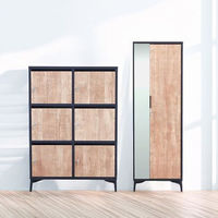 【軒先渡し】東馬 タナス ロッカー 1人用 ミラー付き 幅600×奥行400×高さ1810mm 1台（直送品）