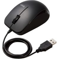 マウス 有線マウス 3ボタン ブルーLED 抗菌仕様 Mサイズ ブラック M-BL27UBKBK エレコム 1個（直送品）