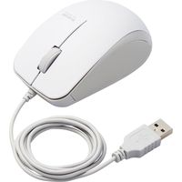 マウス 有線マウス 3ボタン ブルーLED 抗菌仕様 Mサイズ ホワイト M-BL27UBKWH エレコム 1個