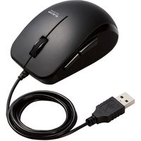 マウス 有線マウス 5ボタン ブルーLED 抗菌仕様 Mサイズ ブラック M-BL28UBKBK エレコム 1個