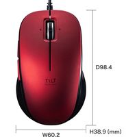 有線マウス　静音　5ボタン　中型サイズ　ブルーLED　MA-BL191R　サンワサプライ　1個（直送品）