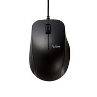 マウス 有線マウス 静音マウス 3ボタン ブルーLED 抗菌仕様 Mサイズ ブラック M-BL27UBSKBK エレコム 1個（直送品）