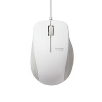 マウス 有線マウス 静音マウス 3ボタン ブルーLED 抗菌仕様 Mサイズ ホワイト M-BL27UBSKWH エレコム 1個（直送品）