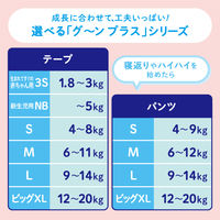 グーンプラス おむつ テープ 敏感肌設計 生まれてすぐの赤ちゃん用（新生児） 3S（1.8～3kg） 1セット（36枚入×2パック） 大王製紙