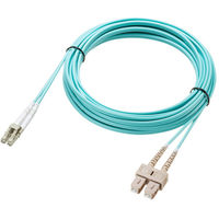 サンワサプライ  補強メガネ型光ファイバケーブル（マルチOM3、LC×2-SC×2、10m） HKB-HOM3LCSC-10（直送品）