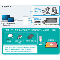 サンワサプライ  イヤフォンジャック付きType-Cハブ USB-5TCPA23W（直送品）