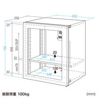 サンワサプライ クーラー付き防塵ラック(W650×D655) MR-FAP65H 1個（直送品）