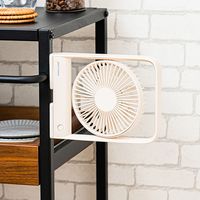 スリムデスクファン マグネット付 オフホワイト studio CLIP