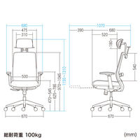 サンワサプライ ハンガー付き メッシュチェア ブラック SNC-NET25BK 1脚（直送品）