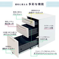 ネットフォース ワークデスク+デスクワゴン 各1台セット 幅1400mm 3段 WDH1470LSWS3-AW-WHWH 1セット（直送品）