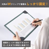 ナカバヤシ マグネットクリップボード カドップ スタンドタイプ A4 フォレストグリーン QBーSTKA4ーG 1セット（1冊×20）