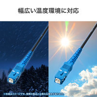 サンワサプライ  防水ロバスト光ファイバケーブル（マルチ50μmOM3、4芯、両端SC×4、5m） HKB-OM3SCSCWPRB-05（直送品）