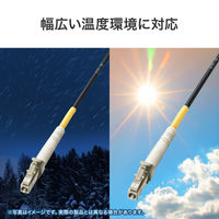 サンワサプライ  防水ロバスト光ファイバケーブル（マルチ50μmOM3、4芯、両端LC×4、20m） HKB-OM3LCLCWPRB-20（直送品）