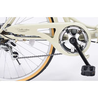 池商 シティサイクル２６・６SP・オートライト/折畳式 M-509-アイボリー 1台（直送品）