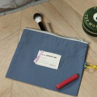 LABELフラットポーチＬ ブルー studio CLIP