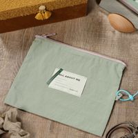 LABELフラットポーチＬ グリーン studio CLIP