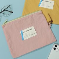 LABELフラットポーチＬ ピンク studio CLIP