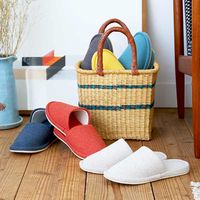 スリッパ 外縫いタイプ 室内 洗濯可 静音 滑り止め付 Lサイズ ベージュ 1セット（2足） オリジナル