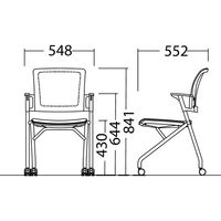 藤沢工業 TOKIO MCNシリーズ ミーティングチェア MCN-3 4脚セット ブルー 1セット（4脚入）（取寄品）