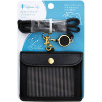 アスカ IDカードホルダー ワイドポケット ブラック ID05BK 3個（直送品）