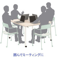 【組立設置込】コクヨ インベントFSデスク INVENT スクエア 平机 幅1200×奥行1200×高さ720mm アッシュブラウン×ブラック 1台（直送品）