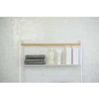 山崎実業 tower（タワー） ラダーハンガー ワイド 棚付 幅660×奥行250×高さ1600mm ホワイト 773871 1台（直送品）