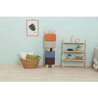 不二貿易 ミニファブリックスツール スクエア オレンジ 16447 1脚（直送品）