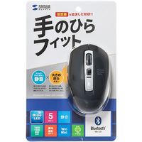 ワイヤレスマウス　無線　Bluetooth　静音　5ボタン　中型サイズ　ブルーLED　MA-BTBL162BK　サンワサプライ　1個（直送品）