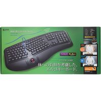 ワイヤレスキーボード　無線　メンブレン　エルゴノミクスデザイン　コンパクト　ブラック　SKB-ERG6BK　サンワサプライ　1個