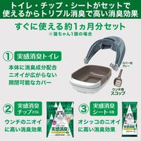 エステーペット 実感消臭 本体セット（チップ2.5kg＋シート4枚＋スコップ）猫用 システムトイレ エステー