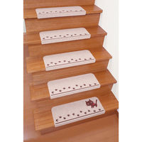 サンコー 折り曲げ付階段マット ネコ KD-57 ずれない 洗える 日本製 吸着 55×21cm(折り曲げ55×4cm) 15枚入（直送品）